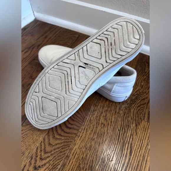 TOMS Women's ALPARGATA FENIX Slip-On Shoes White Washed Canvas Size 8W - Picture 5 of 5